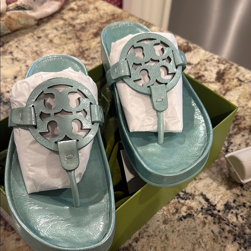 Tory Burch Aqua Slide Sandals